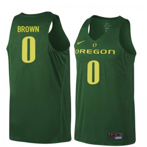 Men's Oregon #0 Troy Brown Dark Green Basketball Official Jersey 475516-326