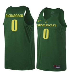 Mens Oregon #0 Will Richardson Dark Green Basketball Alumni Jerseys 514992-373