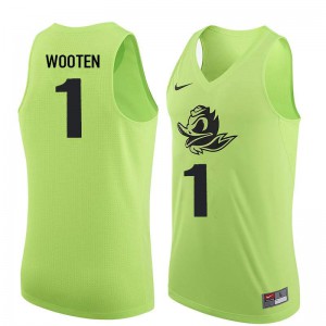 Men's Oregon #1 Kenny Wooten Electric Green Basketball Player Jerseys 749601-162