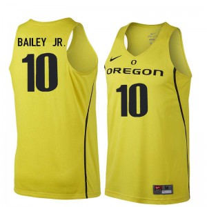 Men's Oregon #10 Victor Bailey Jr. Yellow Basketball High School Jerseys 274174-850