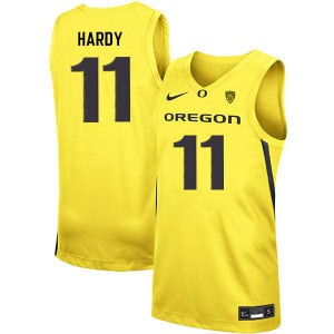 Mens Oregon Ducks #11 Amauri Hardy Yellow Basketball Player Jerseys 670433-547