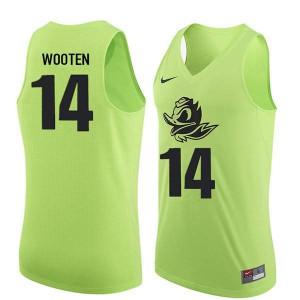 Mens Ducks #14 Kenny Wooten Electric Green Basketball Embroidery Jersey 781313-494