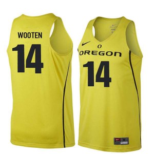 Men's Oregon Ducks #14 Kenny Wooten Yellow Basketball NCAA Jersey 357316-261