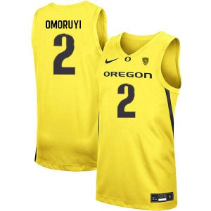 Men University of Oregon #2 Eugene Omoruyi Yellow Basketball NCAA Jerseys 364799-473