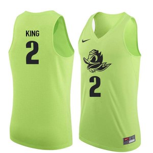Mens Oregon #2 Louis King Electric Green Basketball NCAA Jersey 100996-533