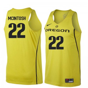 Men's Oregon Ducks #22 Mikyle McIntosh Yellow Basketball NCAA Jerseys 274975-590