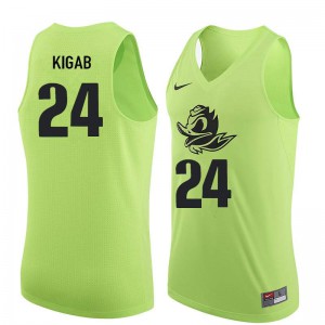 Men Oregon #24 Abu Kigab Electric Green Basketball Embroidery Jersey 150553-871