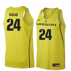 Men Oregon Ducks #24 Abu Kigab Yellow Basketball Official Jerseys 923908-840