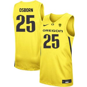 Men Oregon Ducks #25 Luke Osborn Yellow Basketball Stitched Jerseys 585736-370
