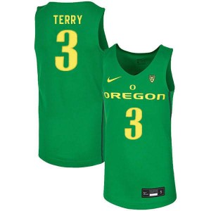 Men's UO #3 Jalen Terry Green Basketball Stitch Jersey 624326-663