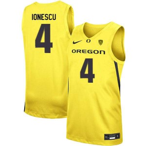 Mens Oregon #4 Eddy Ionescu Yellow Basketball College Jerseys 860611-533