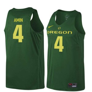 Men's Oregon Ducks #4 Ehab Amin Dark Green Basketball High School Jersey 845681-155