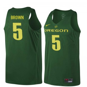 Mens UO #5 Elijah Brown Dark Green Basketball NCAA Jerseys 624116-793