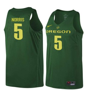 Men's Ducks #5 Miles Norris Dark Green Basketball NCAA Jerseys 265591-142