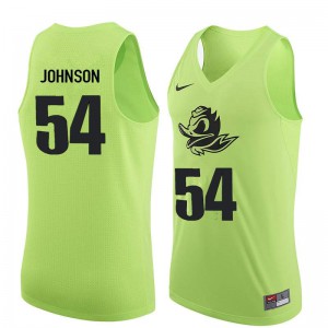 Mens University of Oregon #54 Will Johnson Electric Green Basketball College Jersey 148290-390