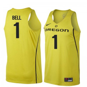 Men Oregon #1 Jordan Bell Yellow Basketball College Jersey 252139-241