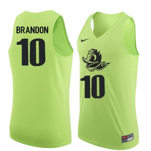 Men's Oregon Ducks #10 Terrell Brandon Electric Green Basketball Embroidery Jersey 913789-816