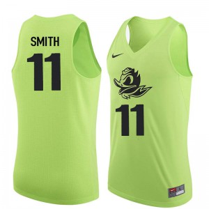 Men Oregon Ducks #11 Keith Smith Electric Green Basketball Stitched Jersey 490928-213