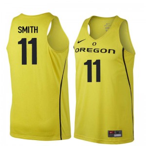 Mens Oregon #11 Keith Smith Yellow Basketball Stitch Jerseys 168387-431