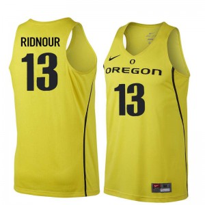 Mens University of Oregon #13 Luke Ridnour Yellow Basketball Player Jersey 855036-502
