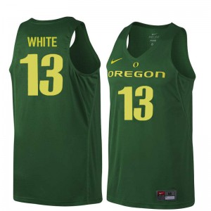 Men's Oregon #13 Paul White Dark Green Basketball Embroidery Jerseys 482394-188