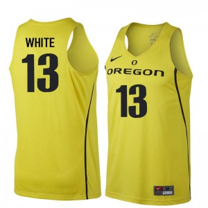 Men Oregon Ducks #13 Paul White Yellow Basketball High School Jerseys 162537-550