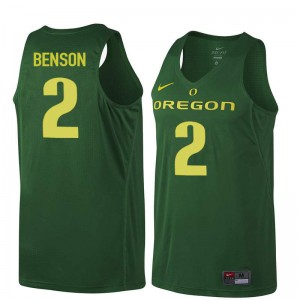 Men's Ducks #2 Casey Benson Dark Green Basketball University Jerseys 854765-171