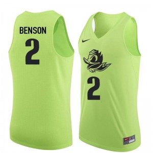 Men Ducks #2 Casey Benson Electric Green Basketball NCAA Jersey 540528-290