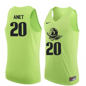 Men's University of Oregon #20 Bob Anet Electric Green Basketball Basketball Jersey 368654-492