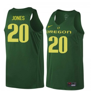 Mens University of Oregon #20 Fred Jones Dark Green Basketball Official Jersey 567440-697