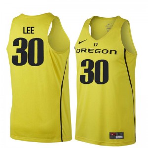 Men Oregon Ducks #30 Ron Lee Yellow Basketball Embroidery Jersey 492185-291
