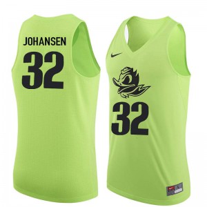 Men's University of Oregon #32 Wally Johansen Electric Green Basketball High School Jerseys 982929-407