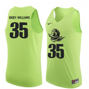 Men's Oregon Ducks #35 Kavell Bigby-Williams Electric Green Basketball Embroidery Jersey 178168-204