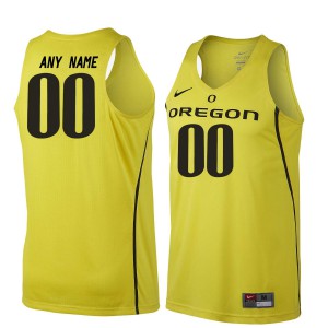 Mens Oregon Ducks #00 Customized Yellow Basketball Embroidery Jerseys 501050-666