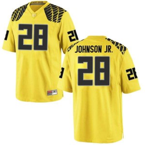 Men's Oregon #28 Andrew Johnson Jr. Gold Football Replica Player Jersey 608699-357