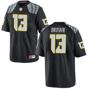 Mens UO #13 Anthony Brown Black Football Game High School Jersey 680469-602