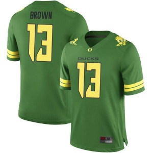 Mens University of Oregon #13 Anthony Brown Green Football Replica Official Jerseys 924070-965