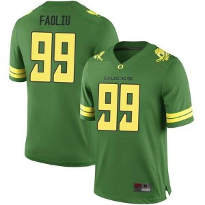 Mens University of Oregon #99 Austin Faoliu Green Football Replica Embroidery Jersey 932471-200