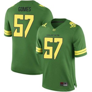 Mens Oregon Ducks #57 Ben Gomes Green Football Replica University Jersey 958677-299