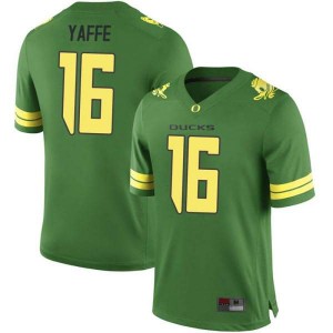 Men Ducks #16 Bradley Yaffe Green Football Game Stitched Jersey 104451-894