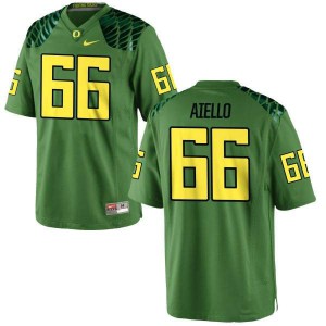 Mens University of Oregon #66 Brady Aiello Apple Green Football Authentic Alternate Official Jerseys 506753-199