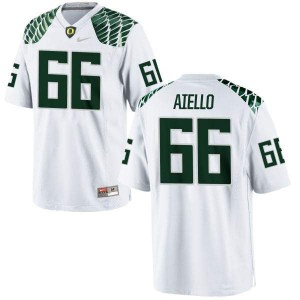 Men's Oregon Ducks #66 Brady Aiello White Football Authentic Stitched Jerseys 818306-975