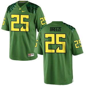Men's University of Oregon #25 Brady Breeze Apple Green Football Authentic Alternate NCAA Jerseys 898724-413