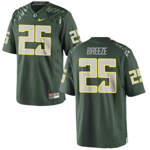 Men UO #25 Brady Breeze Green Football Authentic NCAA Jerseys 573323-110