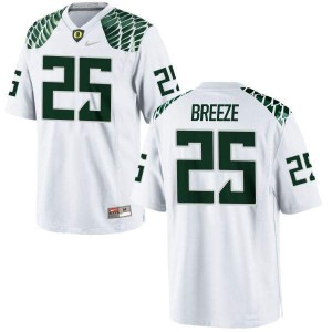 Men Oregon Ducks #25 Brady Breeze White Football Game College Jersey 848794-762