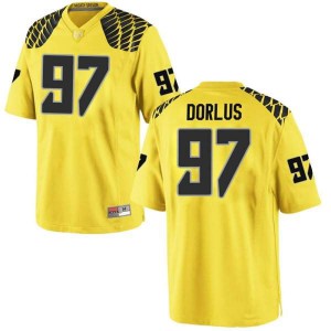 Men Ducks #97 Brandon Dorlus Gold Football Game Embroidery Jerseys 951396-988