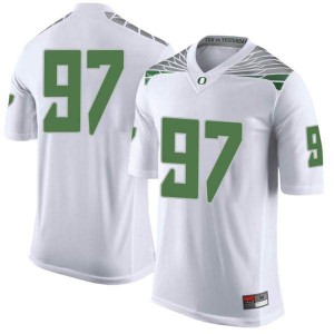 Men's Oregon #97 Brandon Dorlus White Football Limited Embroidery Jersey 259453-679