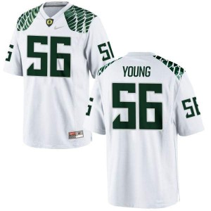 Men's Oregon Ducks #56 Bryson Young White Football Authentic Embroidery Jerseys 240739-407