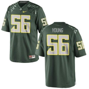 Mens Ducks #56 Bryson Young Green Football Limited Stitch Jersey 614321-249