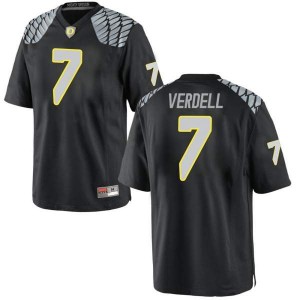 Mens UO #7 CJ Verdell Black Football Replica College Jerseys 894916-721